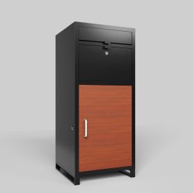 Outdoor Parcel Drop Box ,Courier Locker with Combination Lock,Floor Standing Parcel Locker Size 36.6"x 15.75"x 15.75", Burglary Resistant Baffle